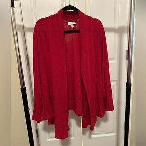 Plus Size Red Cardigan Sweater